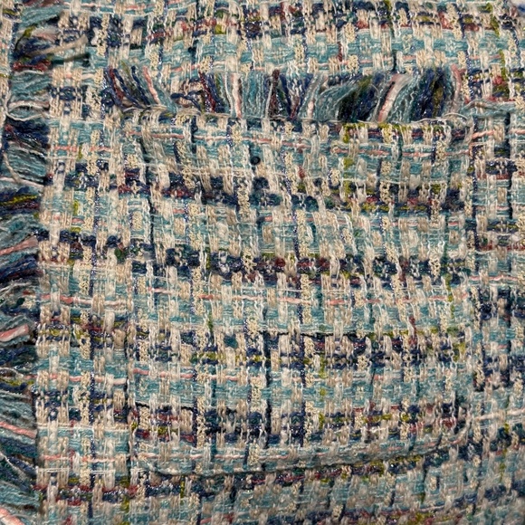 Vintage Chic Tweed birthday dress Mini Dress with pockets Blue Pastel Plaid - Picture 5 of 8